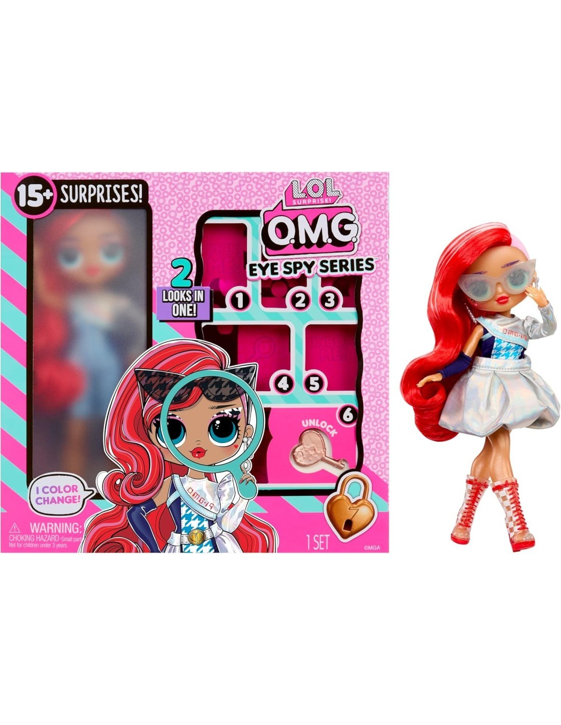 LOL SURPRISE EYE SPY COLOR CHANGE , BAMBOLA COLLEZIONABILE, ACCESSORI MODA, SORPRESE DA SCOPRIRE