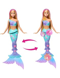 BARBIE SIRENA MAGIA FLOREALE, BAMBOLA GIOCATTOLO, FIORI CHE SBOCCIANO, 30 CM