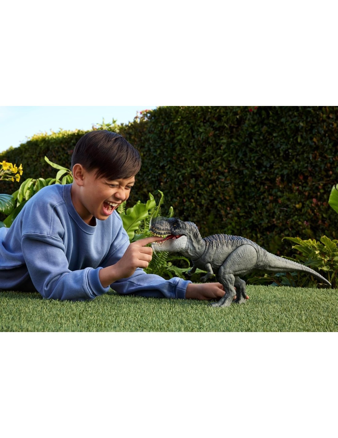 JURASSIC WORLD JCH02 T-REX POWER DEVOUR, DINOSAURO ELETTRONICO, LUCI E SUONI, 45 CM