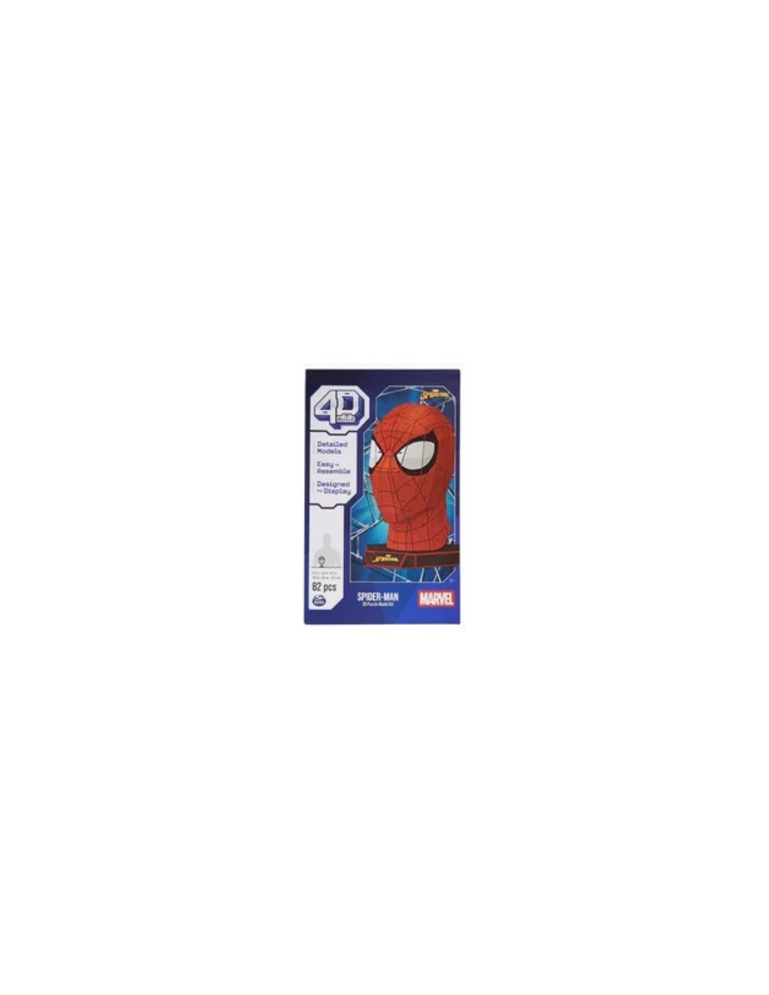4D Puzzle Marvel Spider-Man, Kit Modellismo 3D da 82 Pezzi con Supporto, Decorazione da Tavolo Spider-Man, 12+ Anni