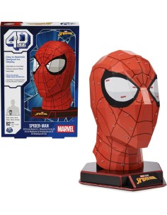 4D Puzzle Marvel Spider-Man, Kit Modellismo 3D da 82 Pezzi con Supporto, Decorazione da Tavolo Spider-Man, 12+ Anni