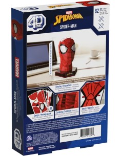 4D Puzzle Marvel Spider-Man, Kit Modellismo 3D da 82 Pezzi con Supporto, Decorazione da Tavolo Spider-Man, 12+ Anni