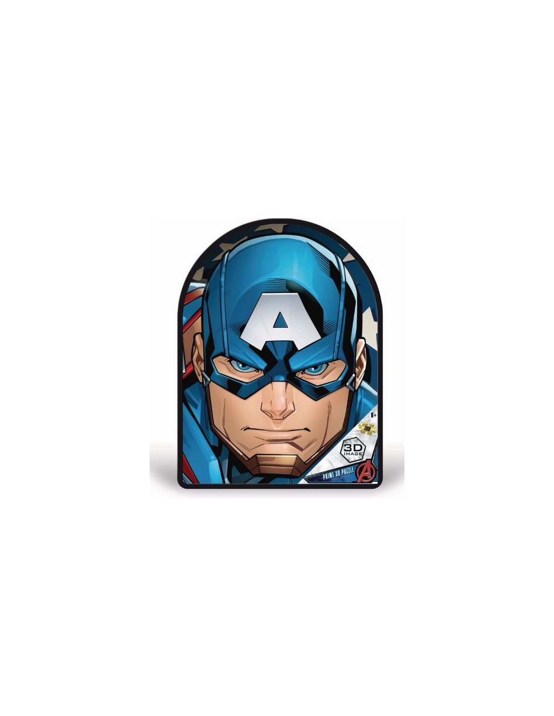 Puzzle 3D Latta Captain America, 300 Pezzi, Effetto Lenticolare, Marvel Avengers, Cofanetto in Latta
