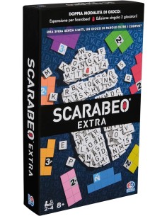 Scarabeo Extra, espansione del gioco Scarabeo, 2 giochi da tavolo in 1, carte-sfida e plance colorate, 2-4 giocatori, 8+ anni
