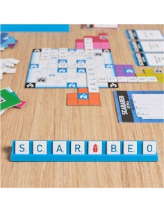 Scarabeo Extra, espansione del gioco Scarabeo, 2 giochi da tavolo in 1, carte-sfida e plance colorate, 2-4 giocatori, 8+ anni