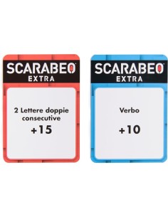 Scarabeo Extra, espansione del gioco Scarabeo, 2 giochi da tavolo in 1, carte-sfida e plance colorate, 2-4 giocatori, 8+ anni