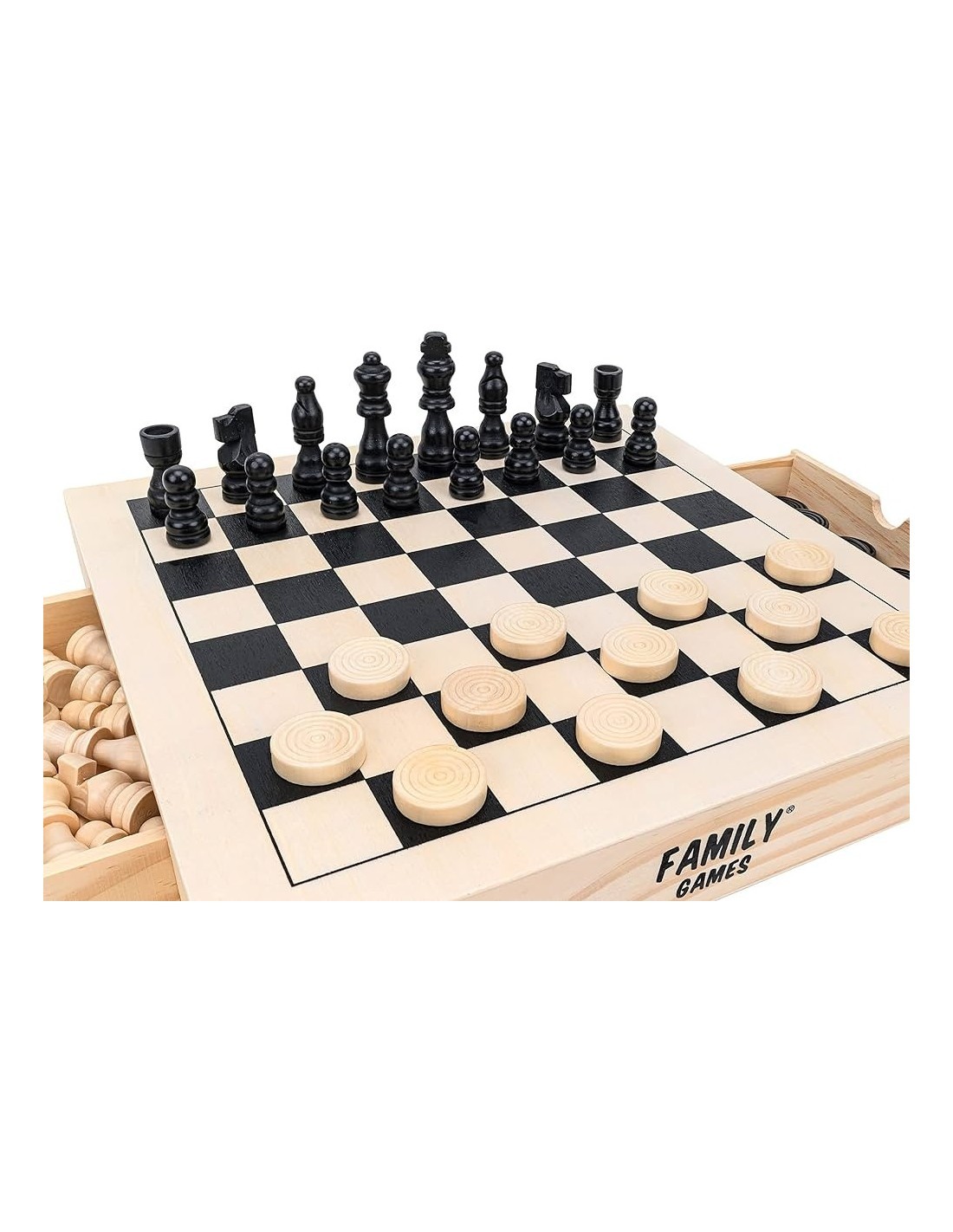 GIOCO 41160 SCACCHI DAMA E FILETTO LEGNO