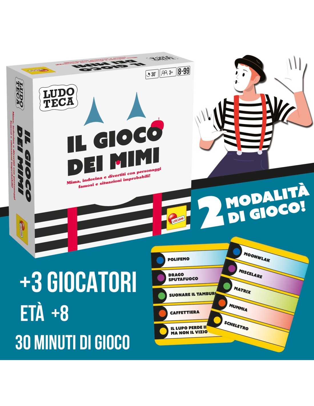 LUDOTECA 110469 IL GIOCO DEI MIMI GIOCO DA TAVOLO, CARTE E PEDINE