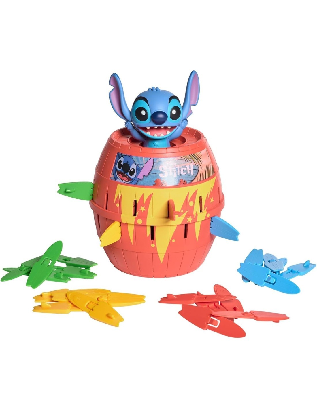 Stitch Pop‑Up Disney – Gioco da Tavolo Interattivo con Barile e Tavole da Surf
