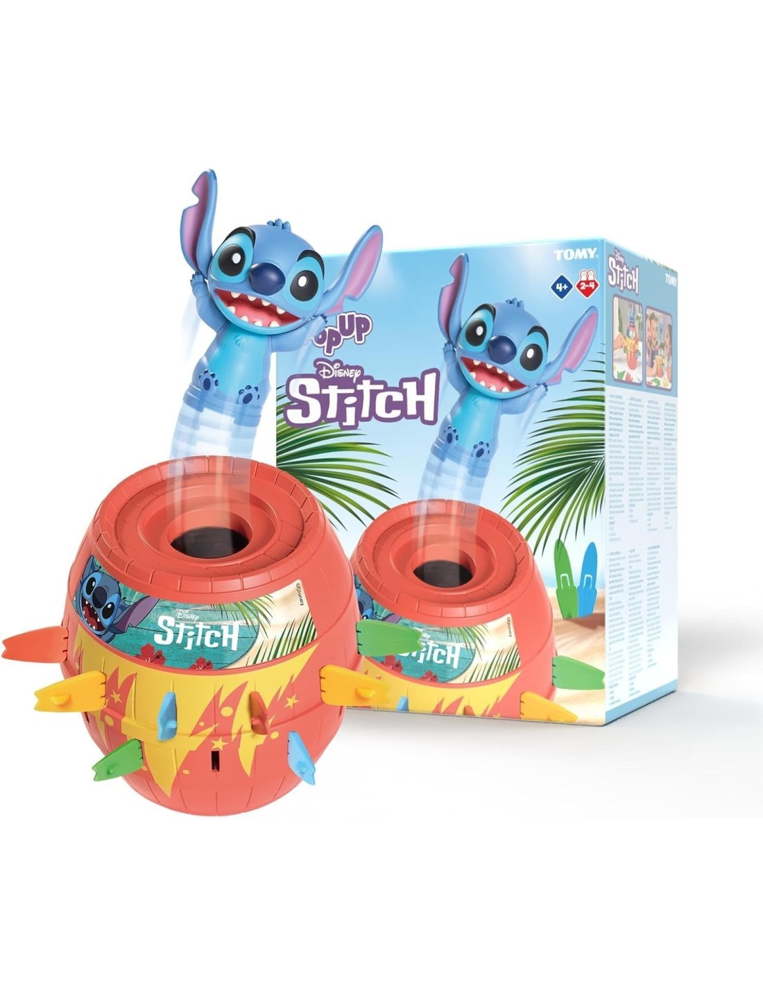 Stitch Pop‑Up Disney – Gioco da Tavolo Interattivo con Barile e Tavole da Surf