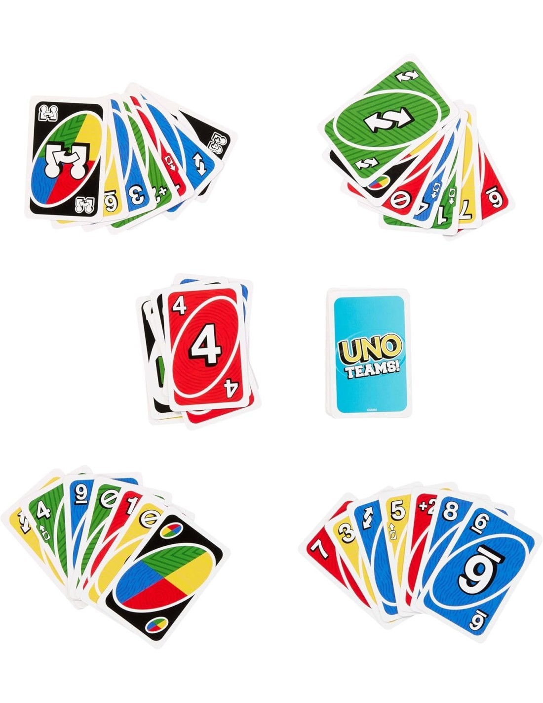 MATTEL GAMES, UNO TEAMS, VERSIONE A SQUADRE, GIOCO DI CARTE, 4 SQUADRE, 7+ GIOCO UNO TEAMS
