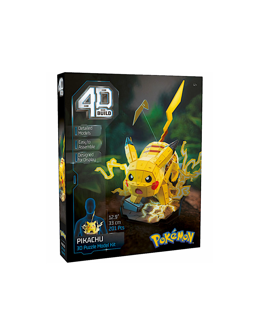 4D BUILD, POKÉMON PIKACHU, KIT MODELLO 3D, 201 PEZZI, FACILE DA MONTARE, 12+ ANNI