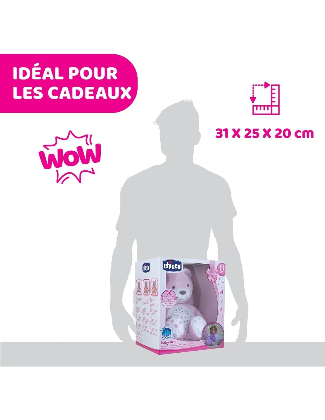 BABY BEAR ORSETTO PROIETTORE ROSA CHICCO su TreG Ingrosso