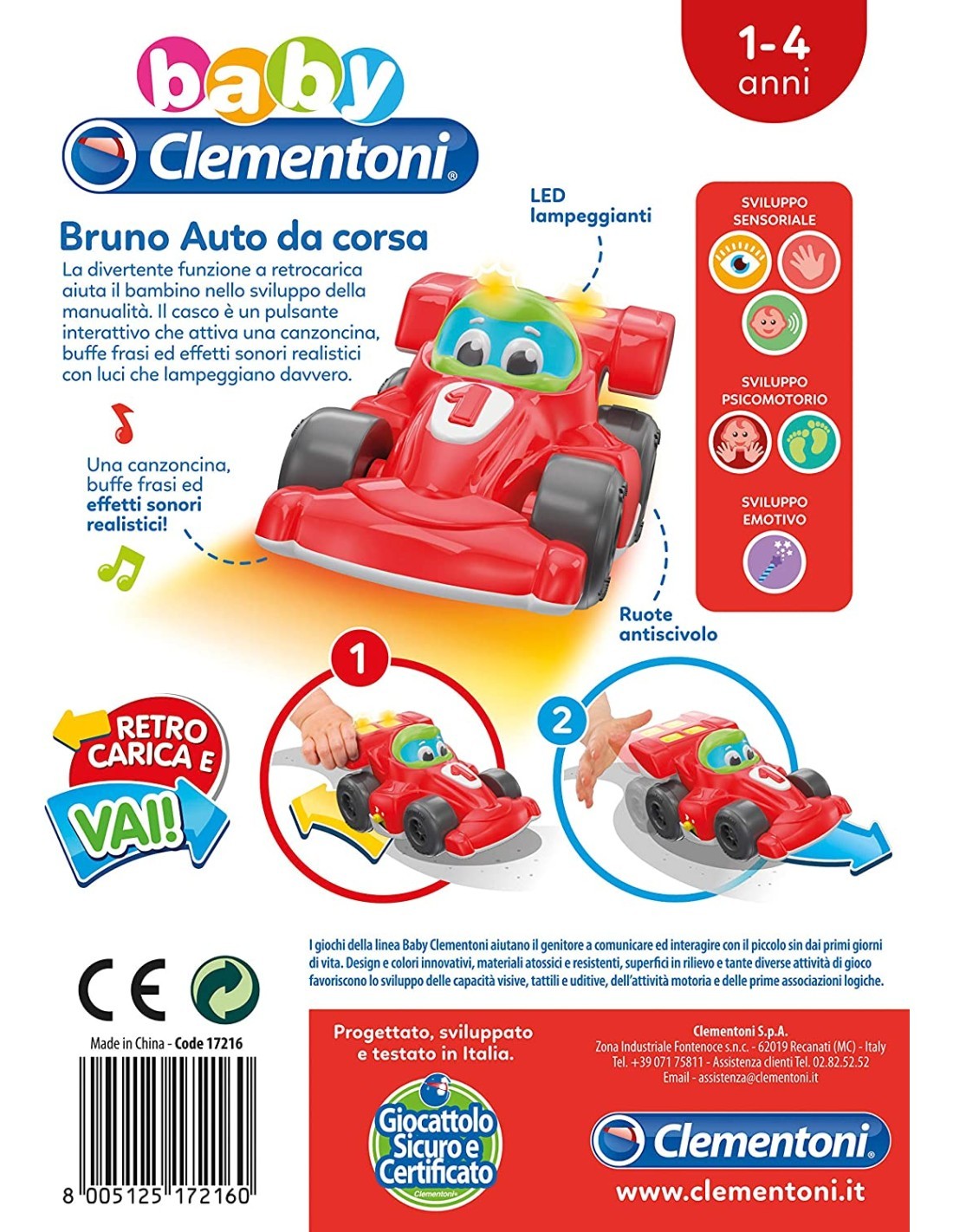 BABY BRUNO FORMULA 1 14860 CLEMENTONI su TreG Ingrosso