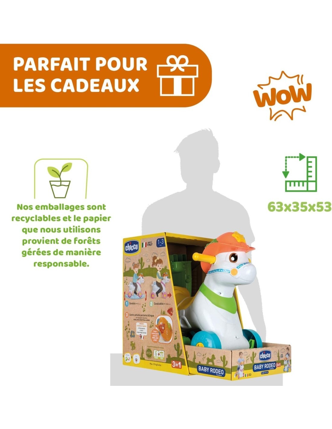 CAVALCABILE BABY RODEO 113140 CHICCO su TreG Ingrosso