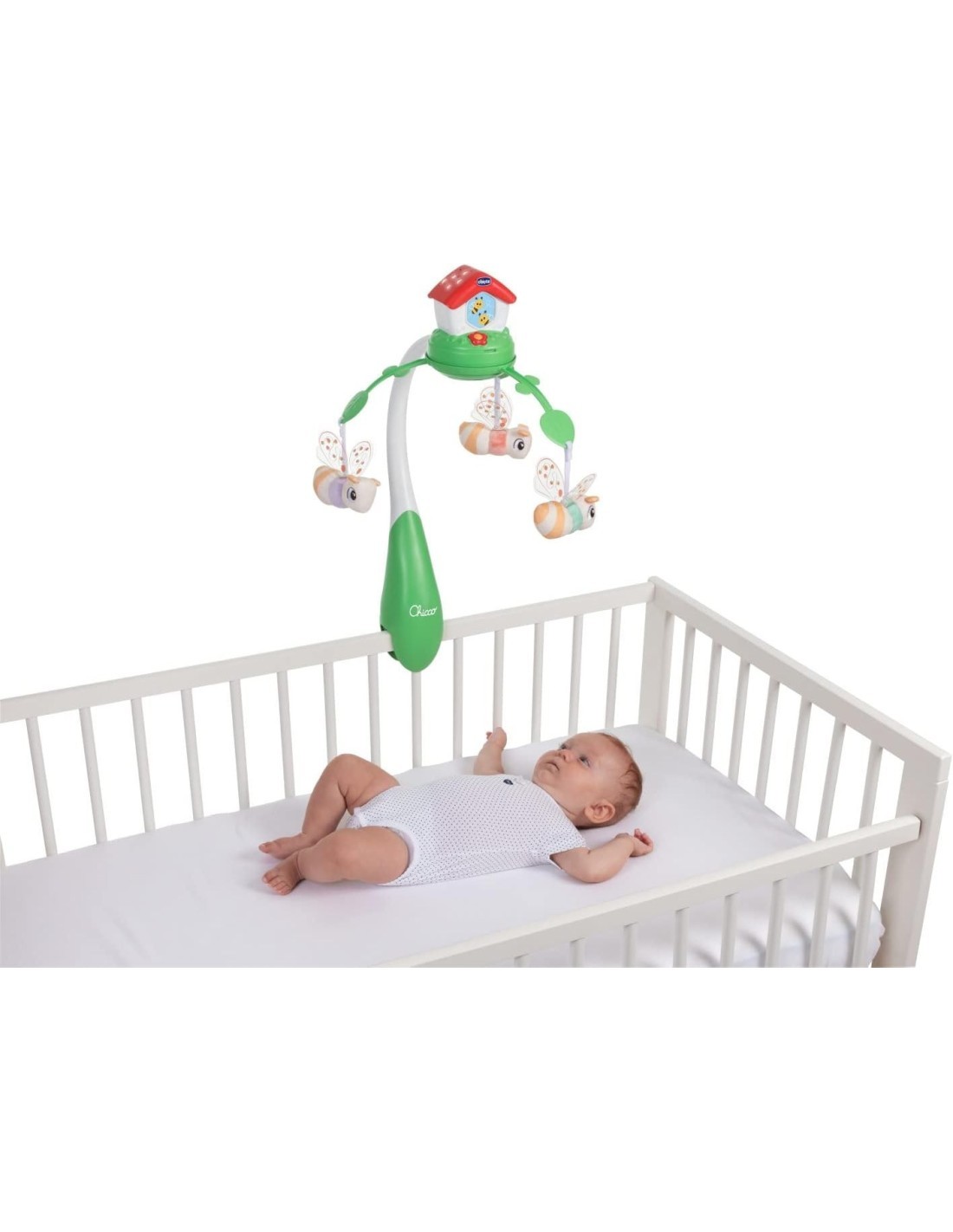 Chicco Giostrina Casina delle Api 3in1 - Proiettore, Musica Rilassante, e Peluches per Culla