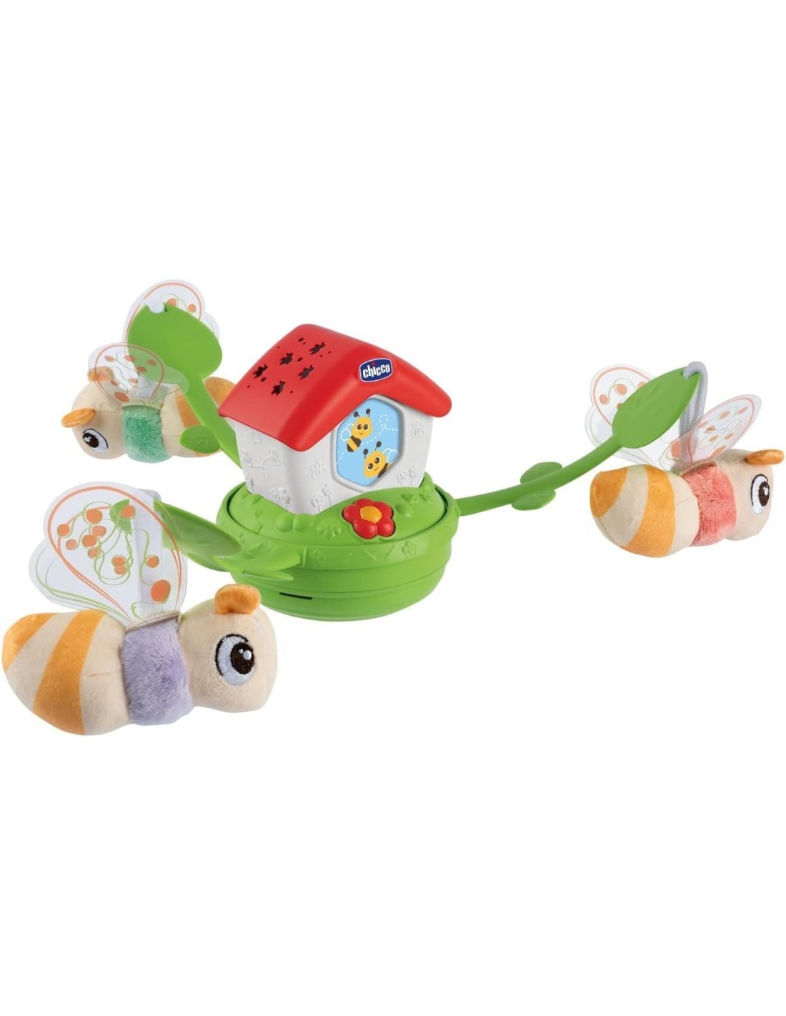 Chicco Giostrina Casina delle Api 3in1 - Proiettore, Musica Rilassante, e Peluches per Culla
