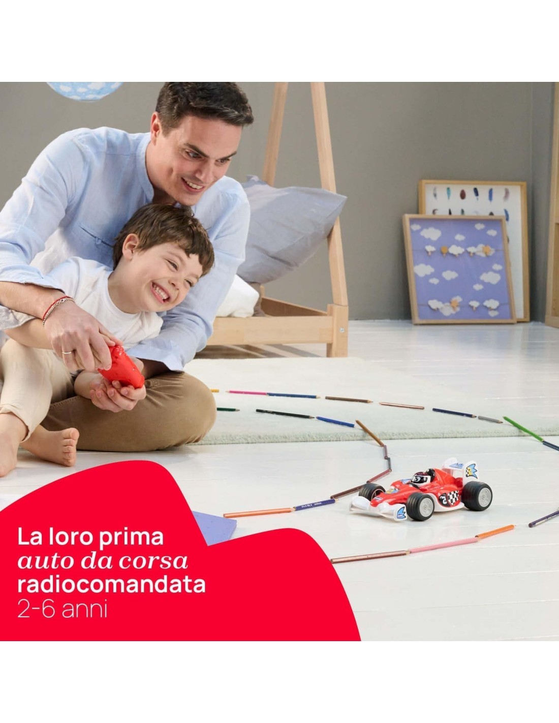Chicco Tom Race RC - Macchinina Telecomandata per Bambini (2-6 Anni)