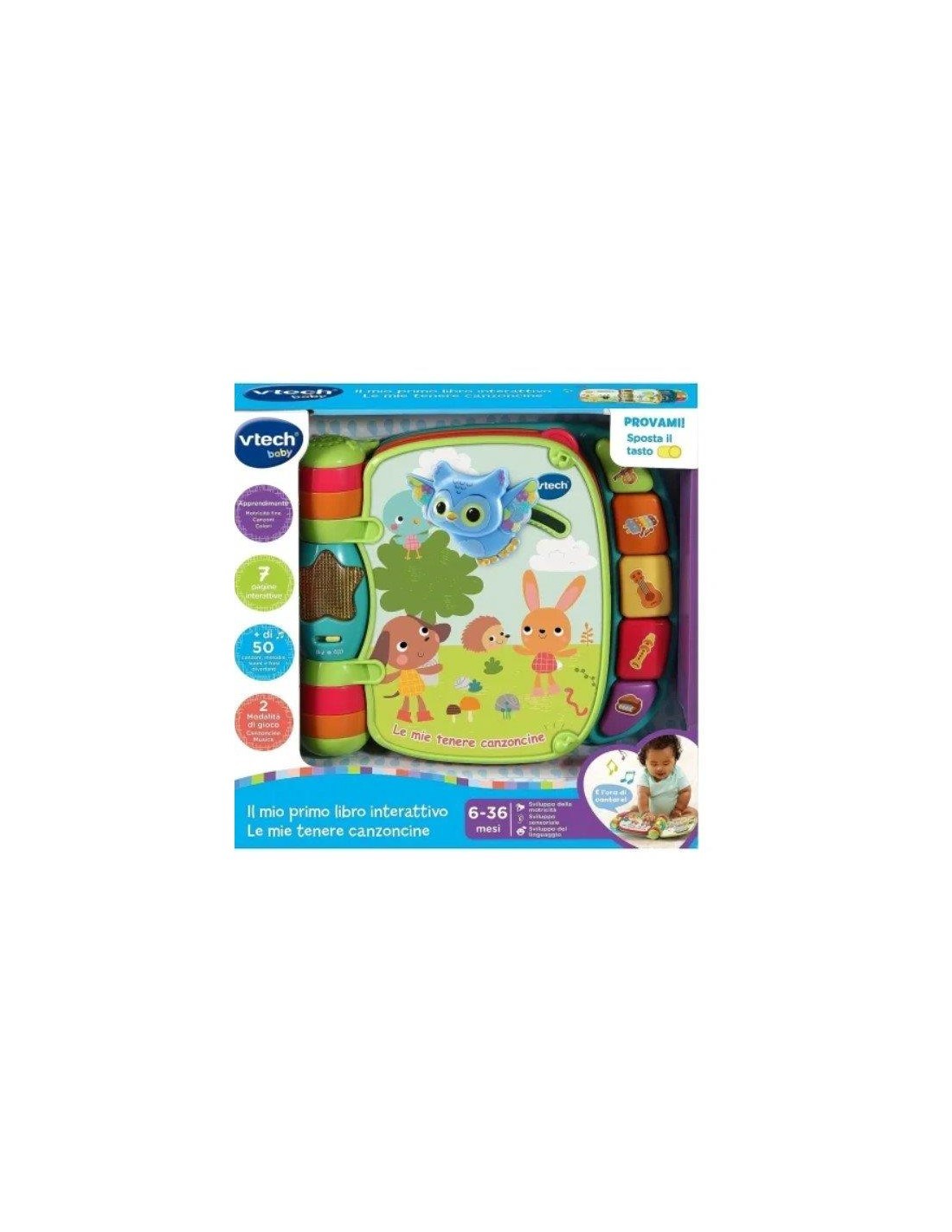 Baby Primo Libro Interattivo, Parlante e Musicale, 6 Canzoncine, 10 Melodie, Effetti Sonori, Giochi Educativi