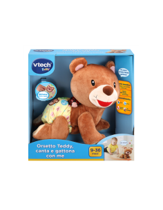 Baby Teddy Canta e Gattona, Orsacchiotto Interattivo per Neonati, Pulsanti Interattivi, Melodie e Canzoni