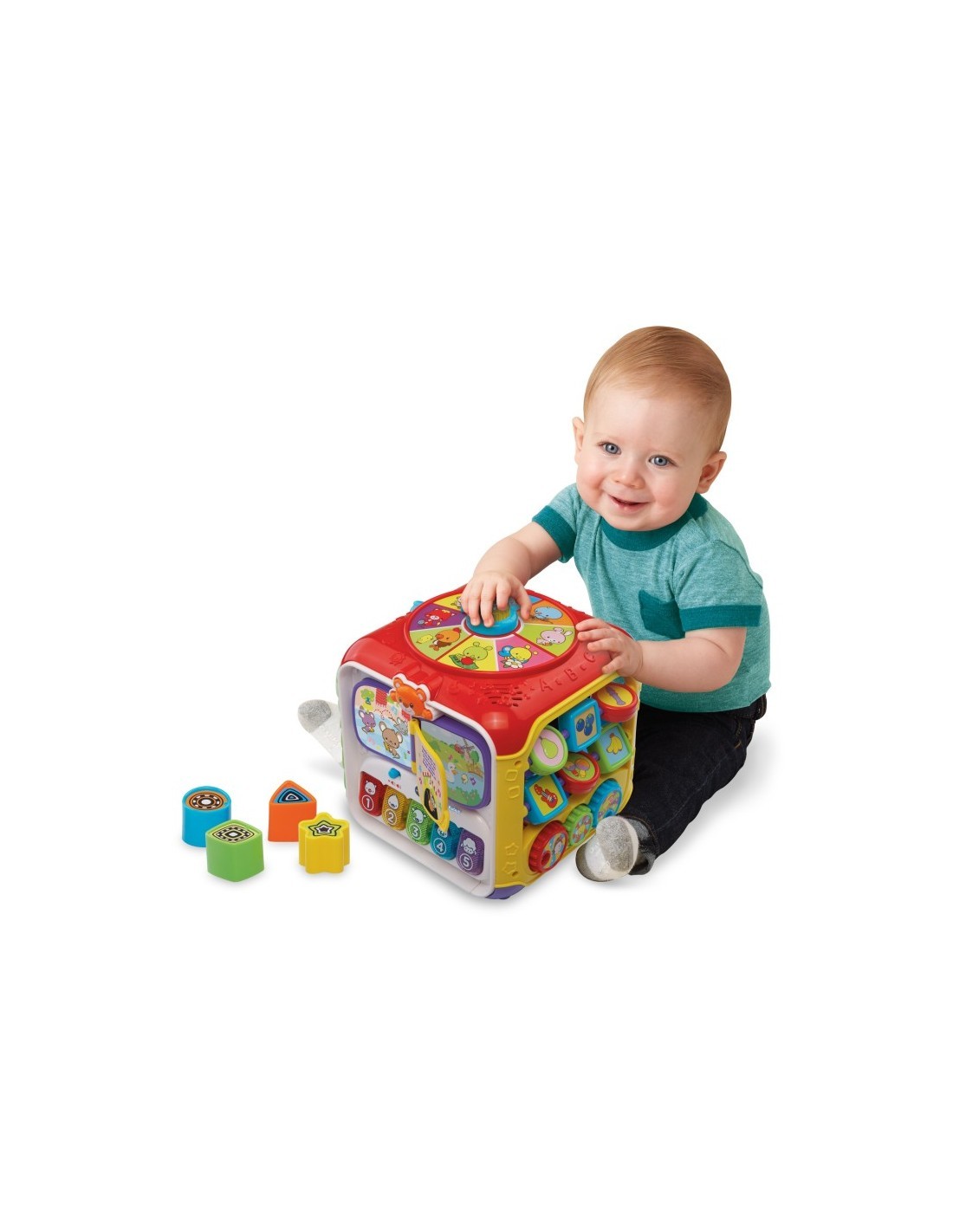 Baby Super Cubo delle Scoperte, Cubo Interattivo con Libro, Pianoforte e Attività Sensoriali