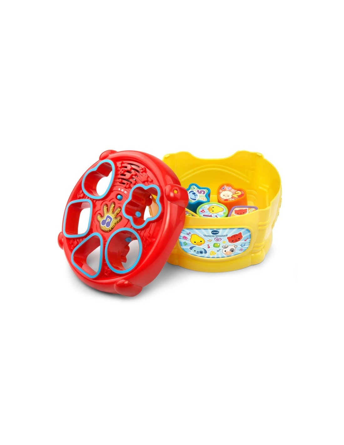 Baby Magico Tamburo delle Forme, Tamburo Interattivo con Blocchi Colorati, Sviluppo Cognitivo e Musicale per Bambini