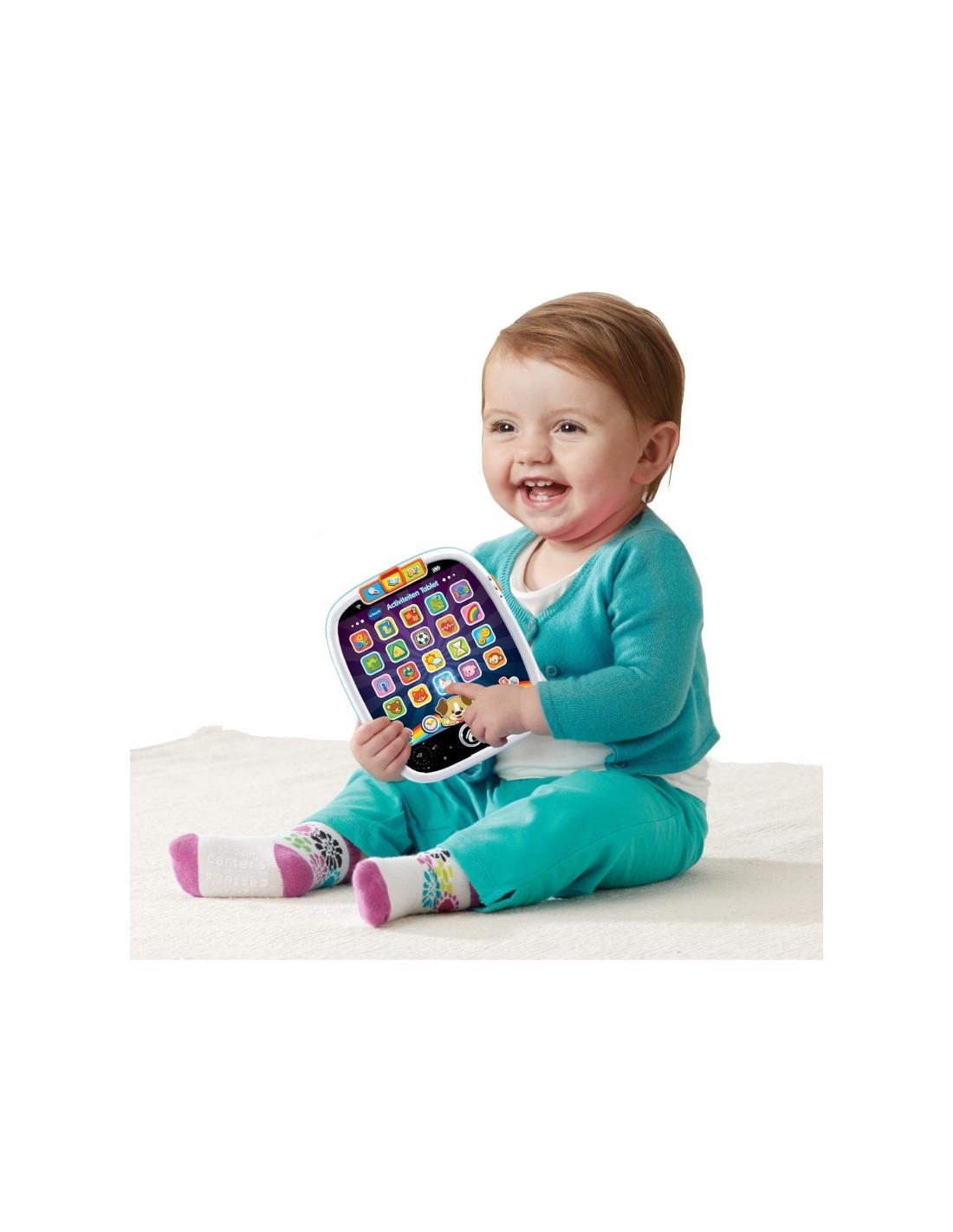 Baby Il Mio Super Tablet, Tablet Educativo per Bambini, 25 Pulsanti Luminosi, Scoperta Numeri, Forme e Animali, Cagnolino Guida