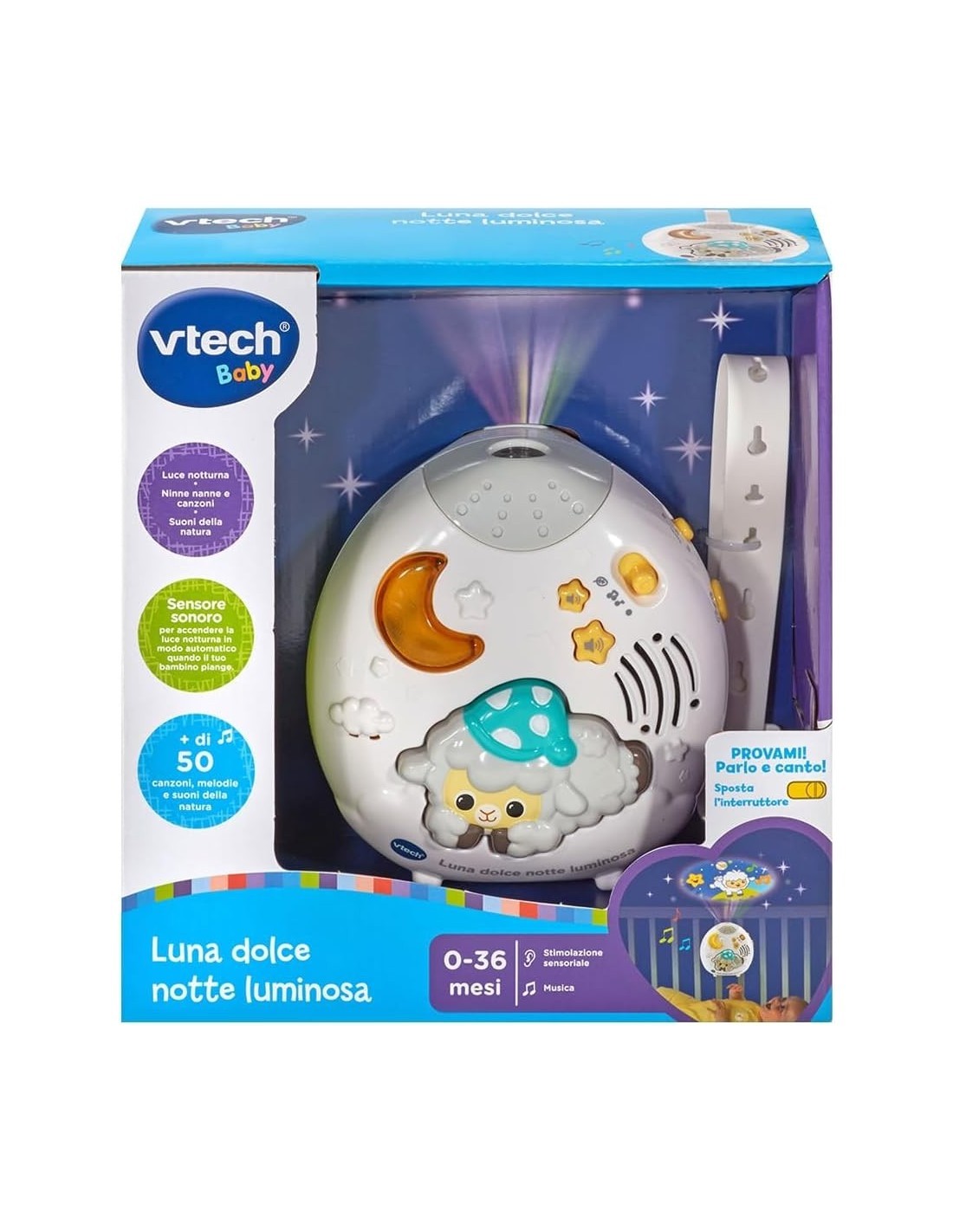 VTech Luna Proiettore Musicale - Luce Notturna e Ninne Nanne per Bambini