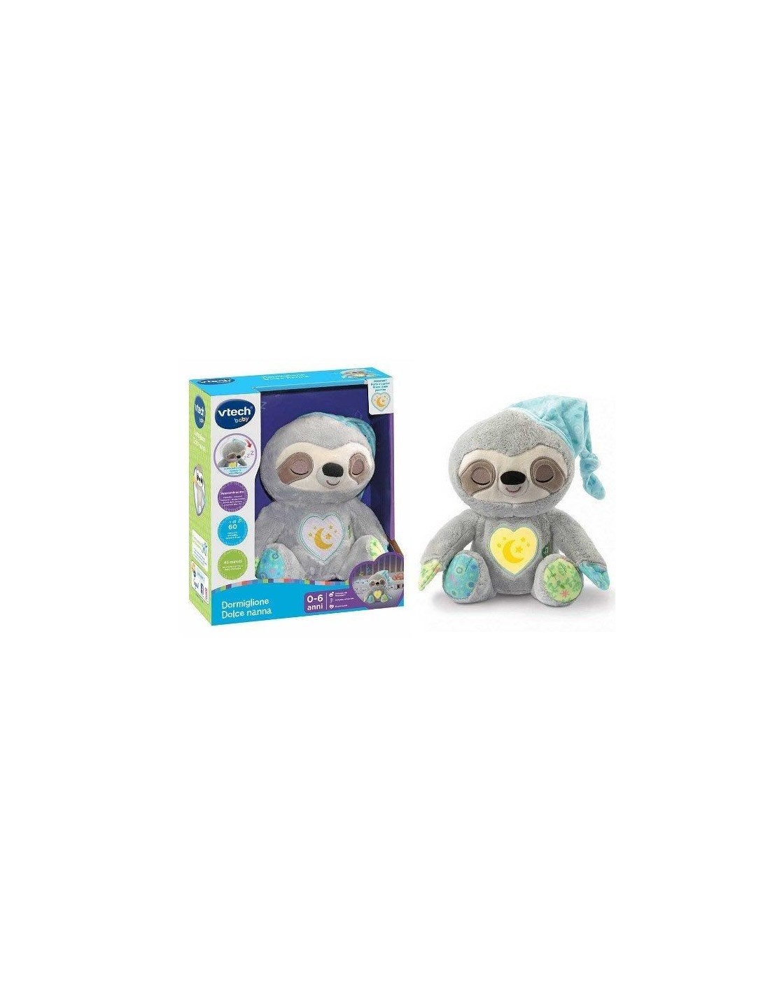 VTech Dormiglione Dolce Nanna - Peluche Interattivo con Ninne Nanne, Luci e Suoni