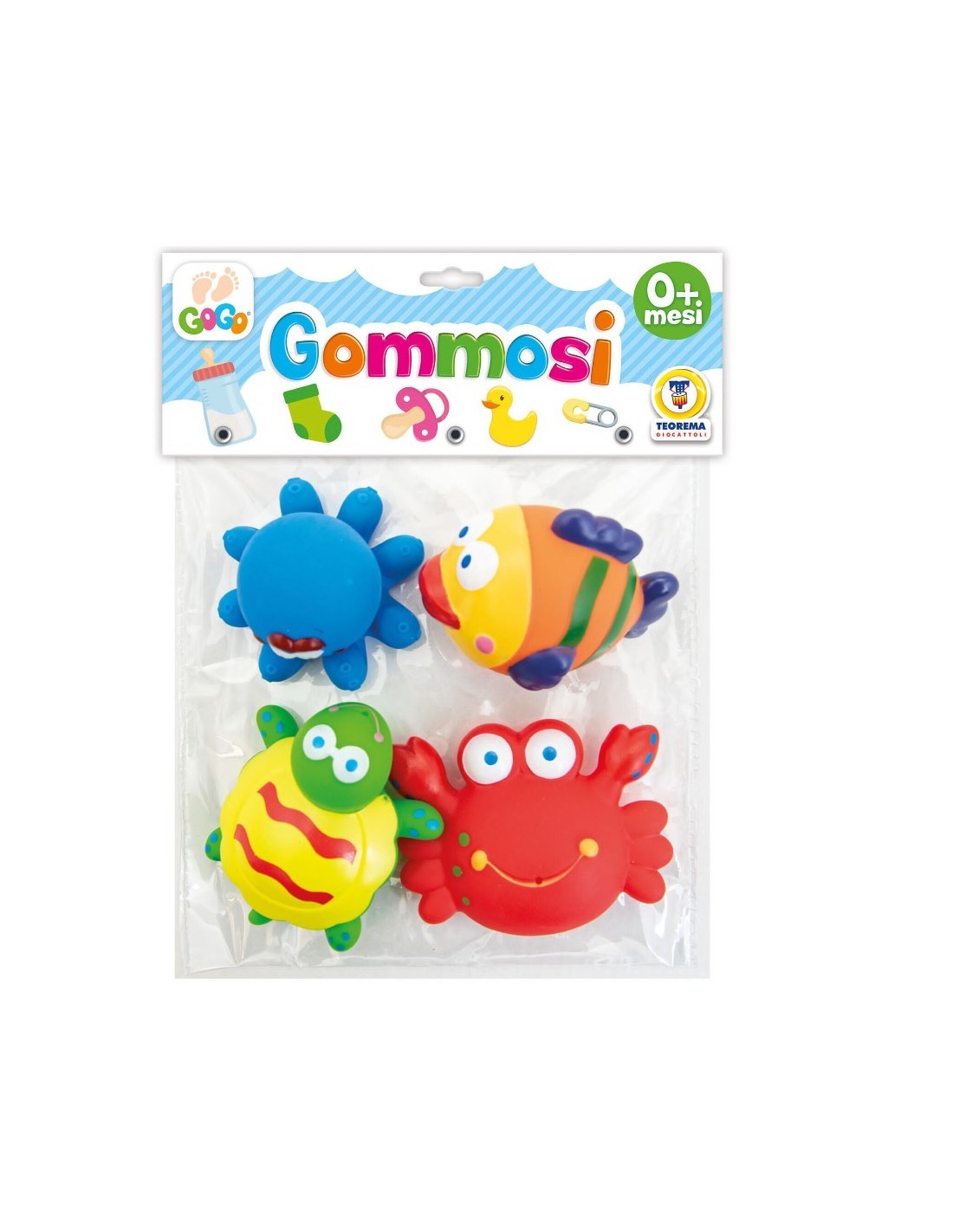 GOGO 67390 SET 4 GOMMOSI ANIMALI MARINI