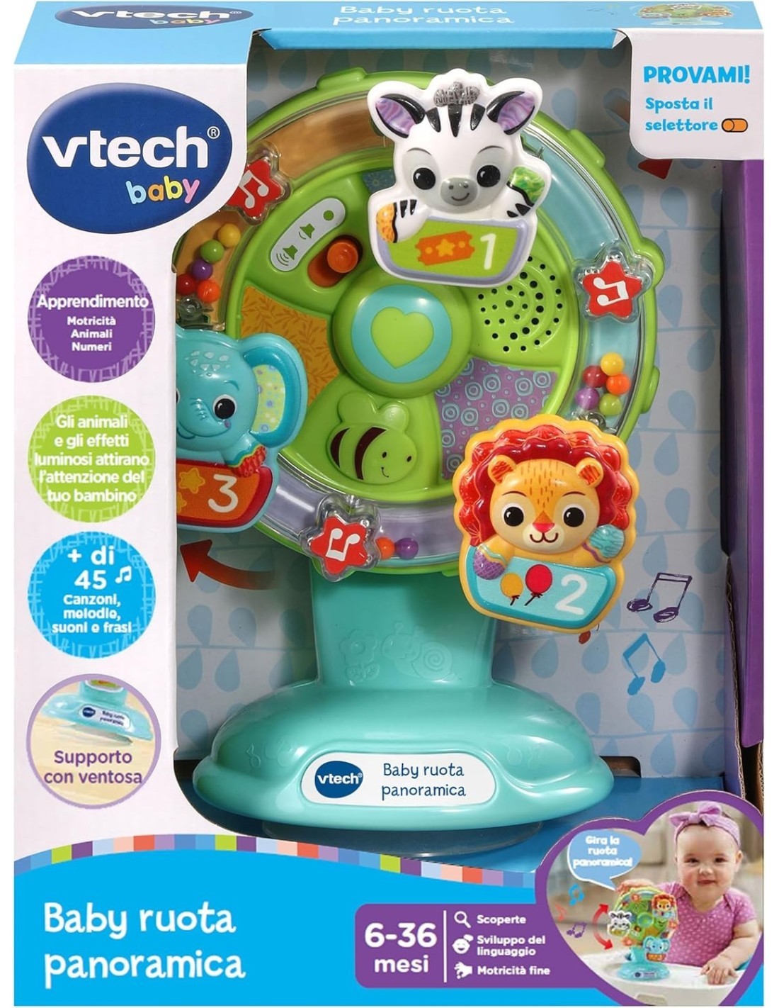 VTech Baby Ruota Panoramica - Gioco Interattivo per Bambini 6-36 Mesi