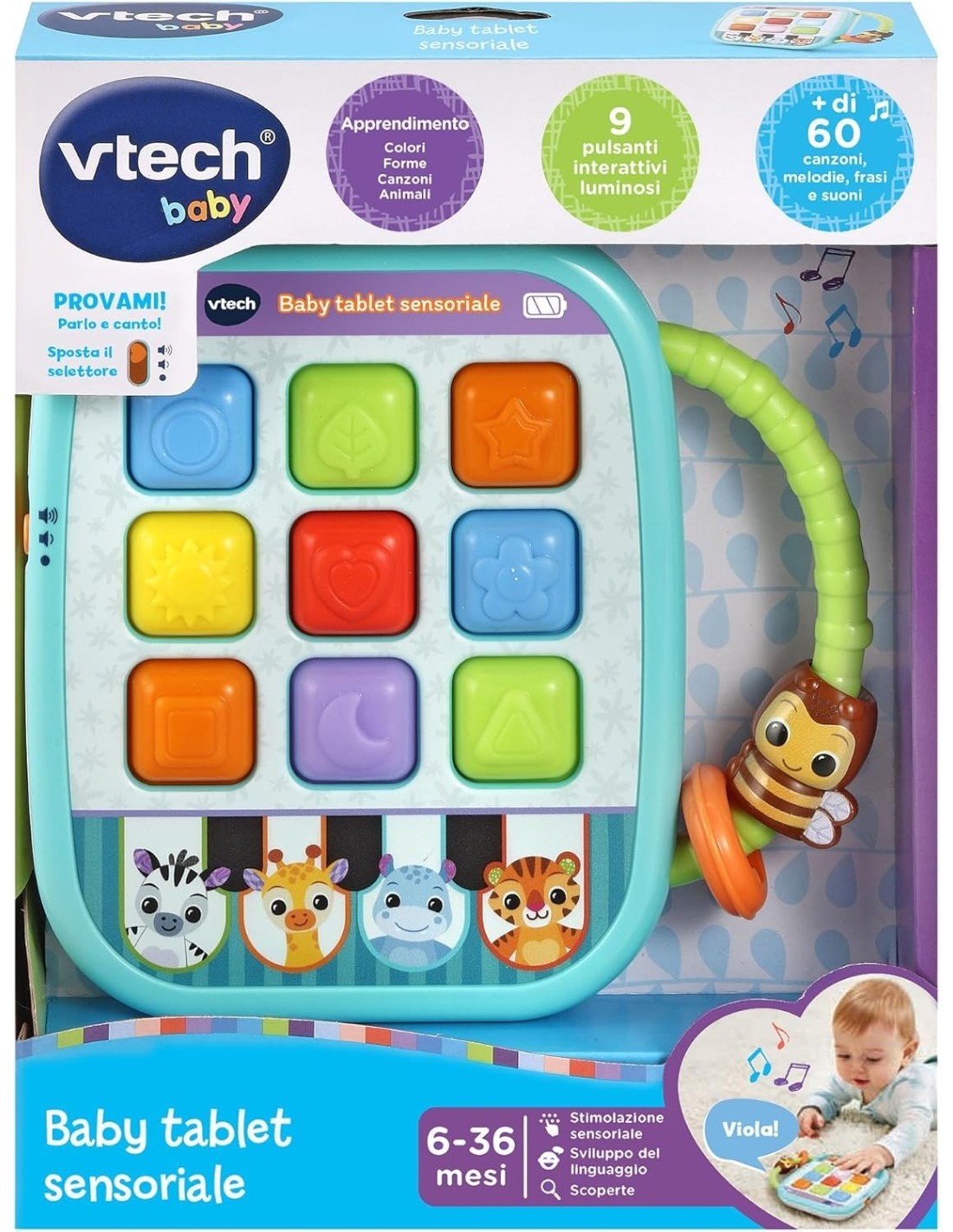 VTech Baby Tablet Sensoriale - Tablet Interattivo per Bambini 6-36 Mesi