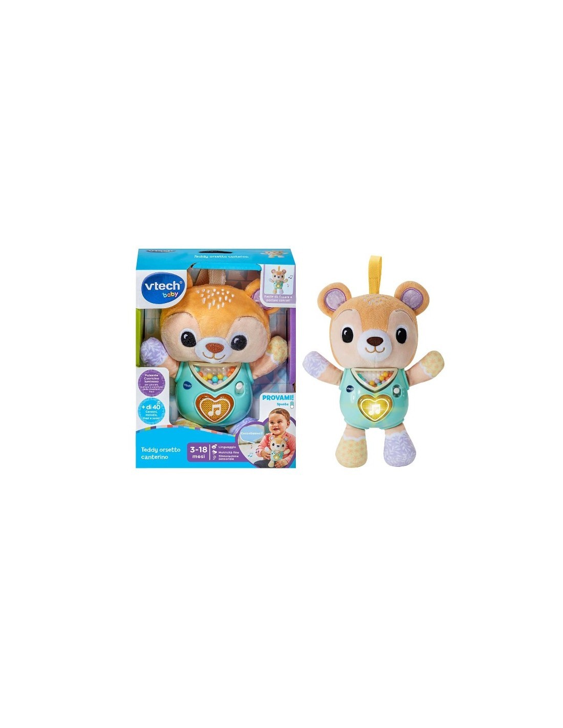 VTech Teddy Orsetto Canterino - Orsetto Interattivo 3-18 Mesi
