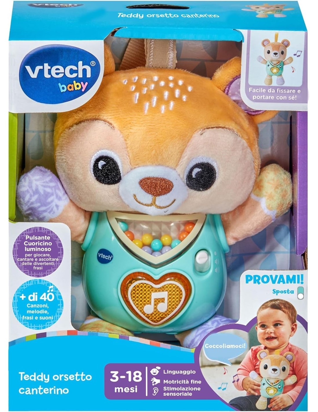 VTech Teddy Orsetto Canterino - Orsetto Interattivo 3-18 Mesi