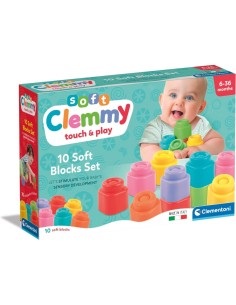 CLEMMY COSTRUZIONI 10 BLOCCHI, COSTRUZIONI MORBIDE, PRIMA INFANZIA, 6 MESI+, 10 MATTONCINI, 11X11X5 CM 2