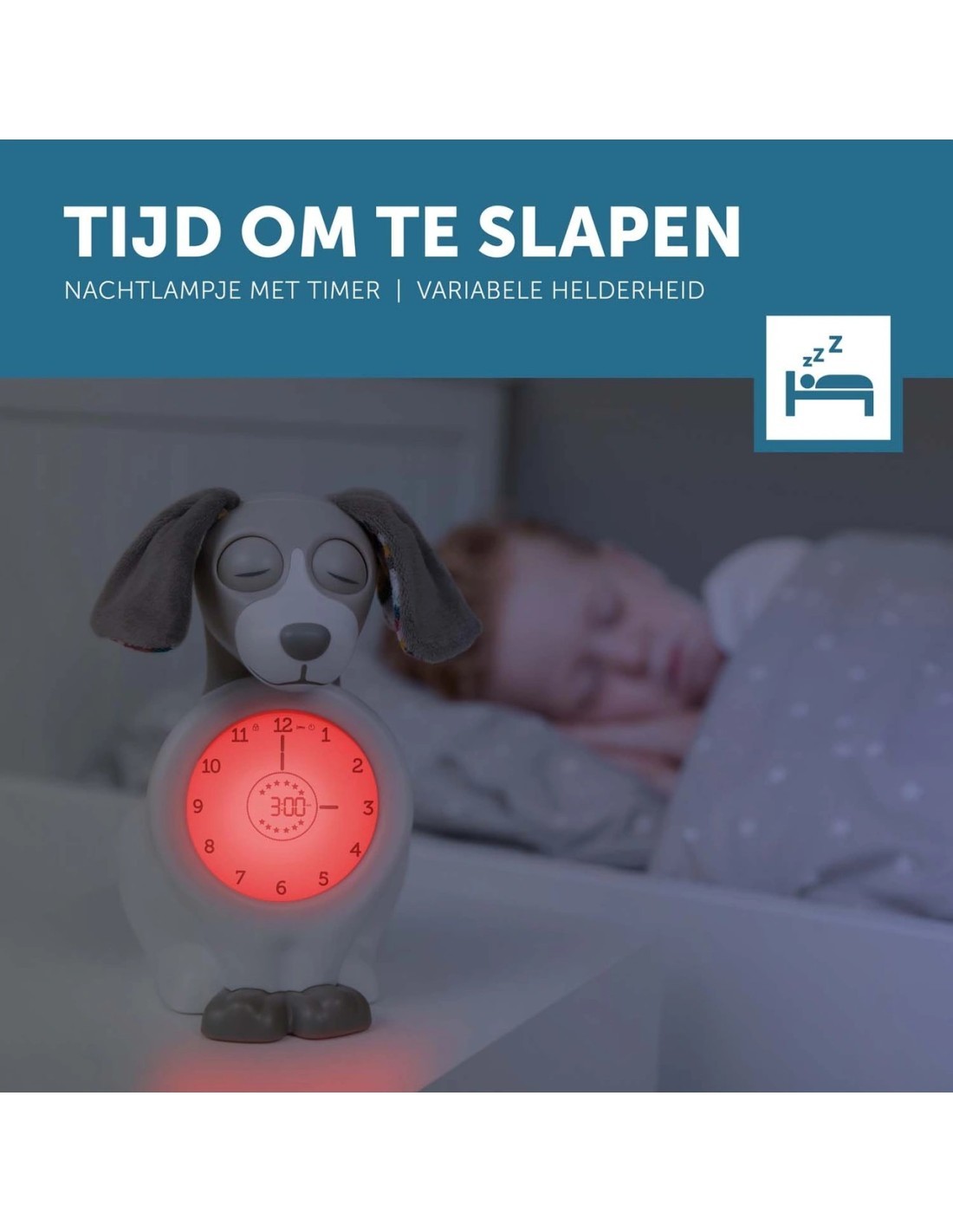 Zazu Sleeptrainer Davy Grijs – Aiuta il Tuo Bambino a Imparare il Concetto di Tempo