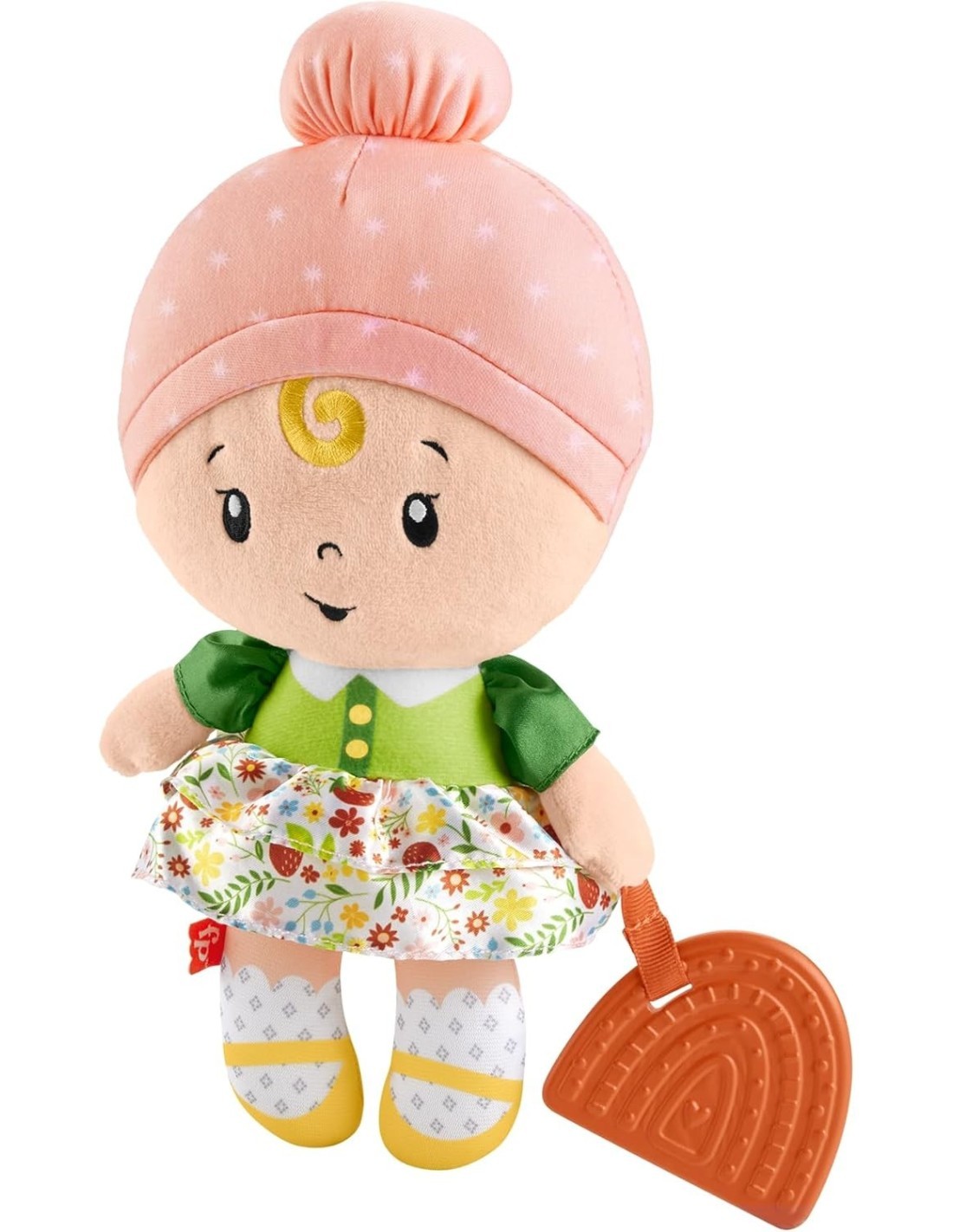 Fisher-Price – Prima Bambola Coccole e Suoni con Dentaruolo e Giochi Sensoriali, 6+ mesi