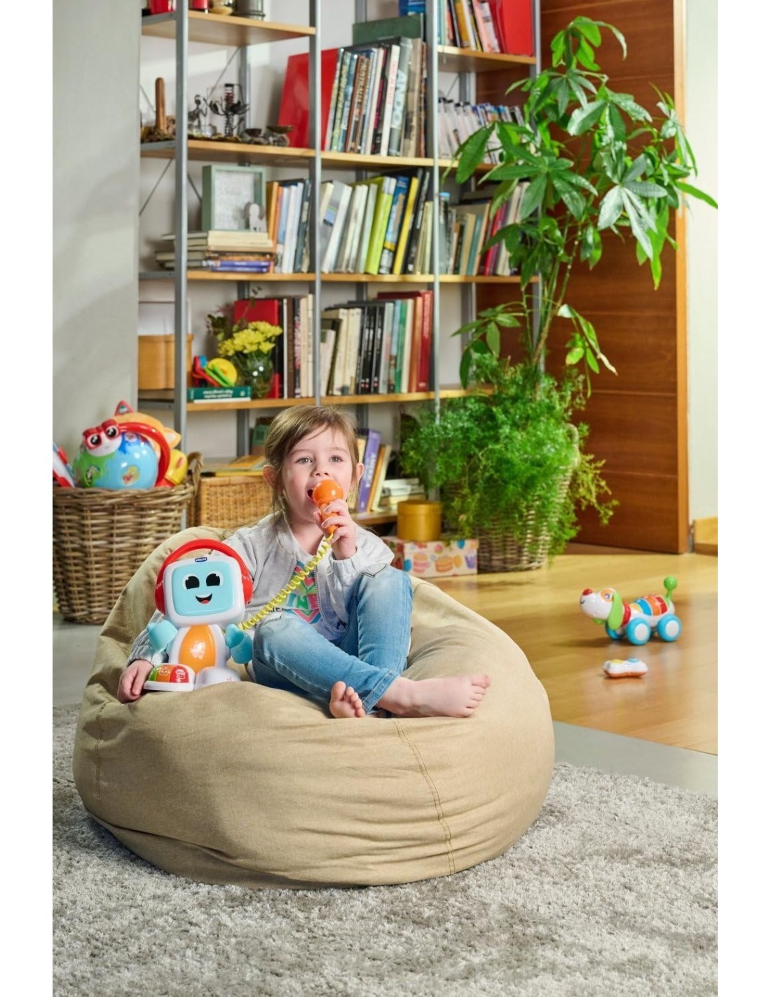 Robit Canta con Me, Gioco Musicale Elettronico, Microfono Reale, Effetti Vocale, 3-6 Anni, Chicco