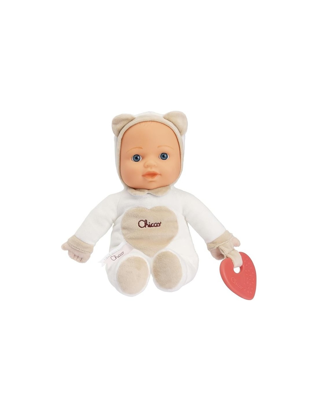 Chicco Gioco La Mia Prima Bambola - Con Cuore Massaggiagengive per Dentizione, Lavabile, 0 Mesi+