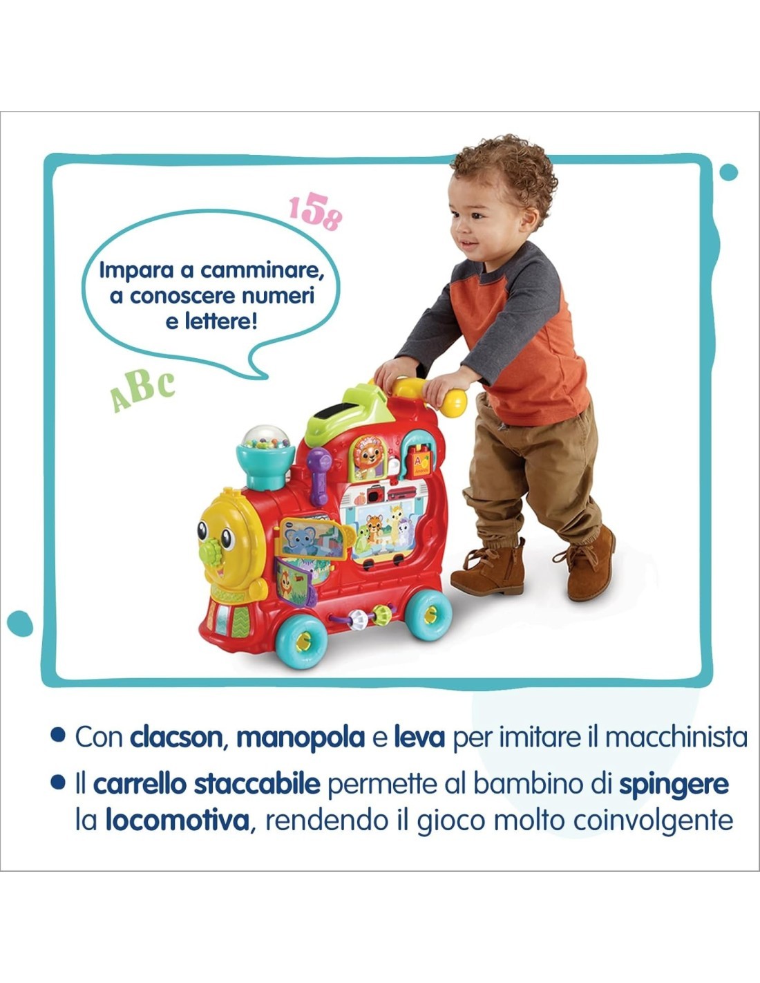 VTech Edo Maxi Treno Cavalcabile - Trenino Elettrico 7 in 1 Multiattività 12-36 Mesi
