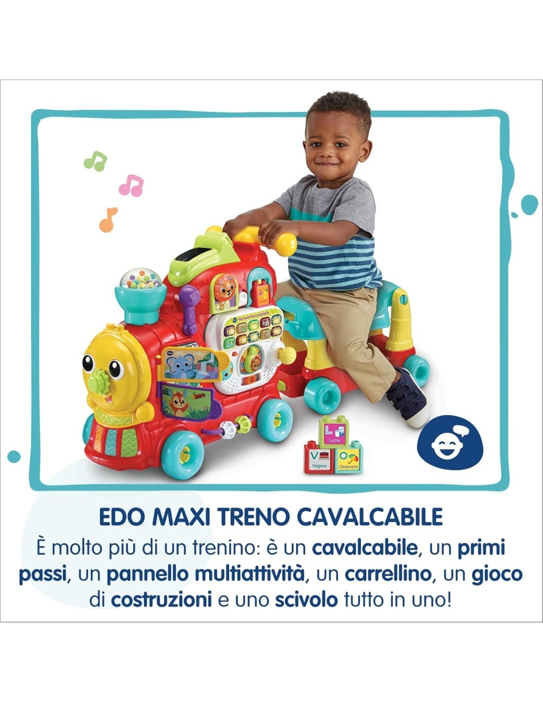 VTech Edo Maxi Treno Cavalcabile - Trenino Elettrico 7 in 1 Multiattività 12-36 Mesi