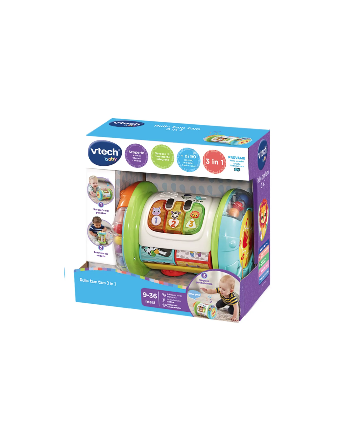 VTech Rullo Tam Tam 3 in 1 - Rullo Multiattività Interattivo 9-36 Mesi