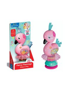 Clementoni Fancy Flamingo Sonaglino Interattivo per Prima Infanzia – Melodie e Colori Stimolanti
