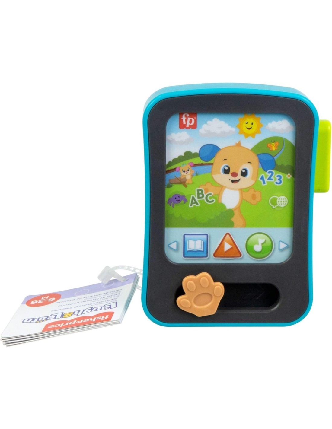 Fisher-Price – Tablet delle Storie Cagnolino Ridi e Impara, Giocattolo Educativo Multilingue 6+ mesi
