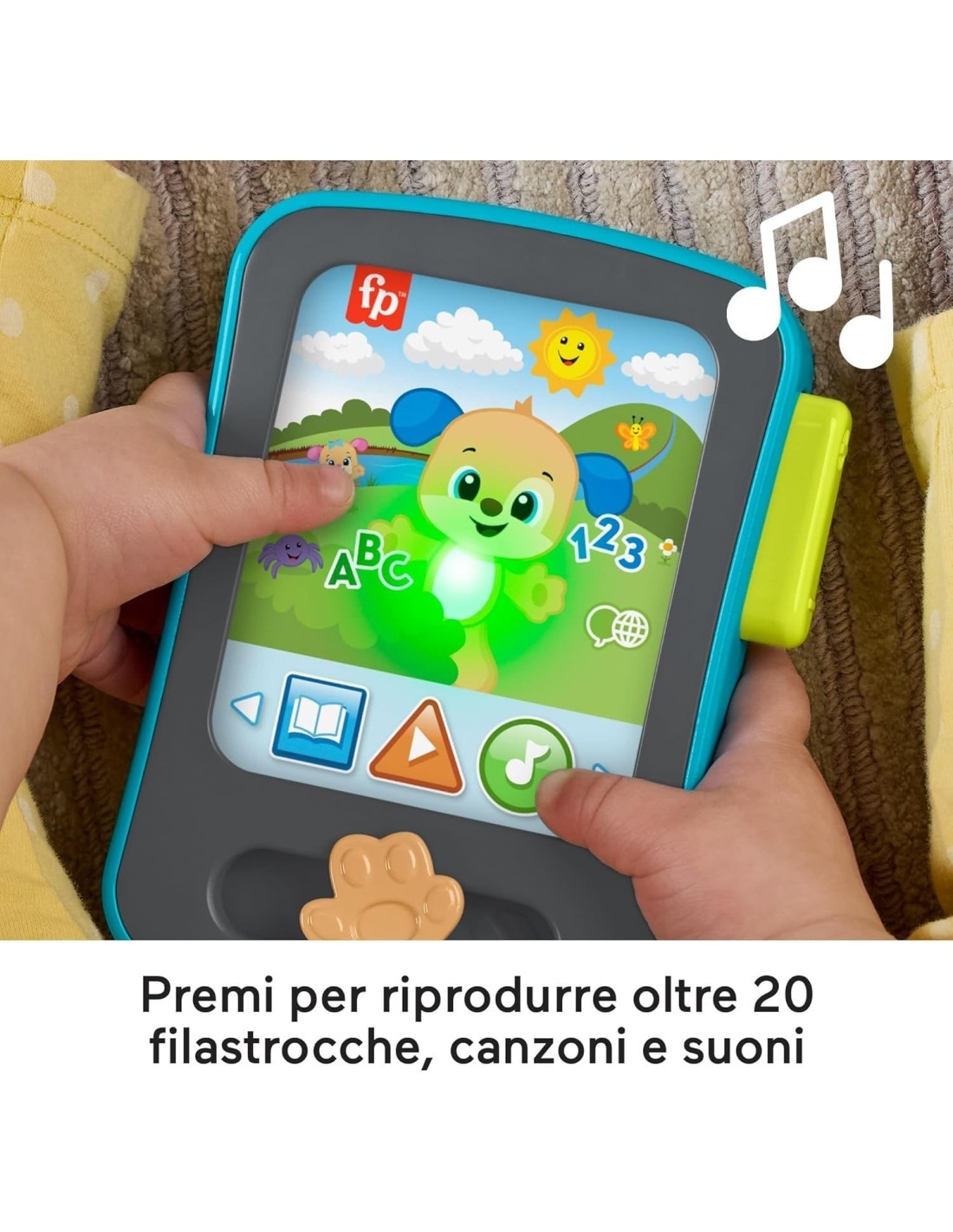Fisher-Price – Tablet delle Storie Cagnolino Ridi e Impara, Giocattolo Educativo Multilingue 6+ mesi