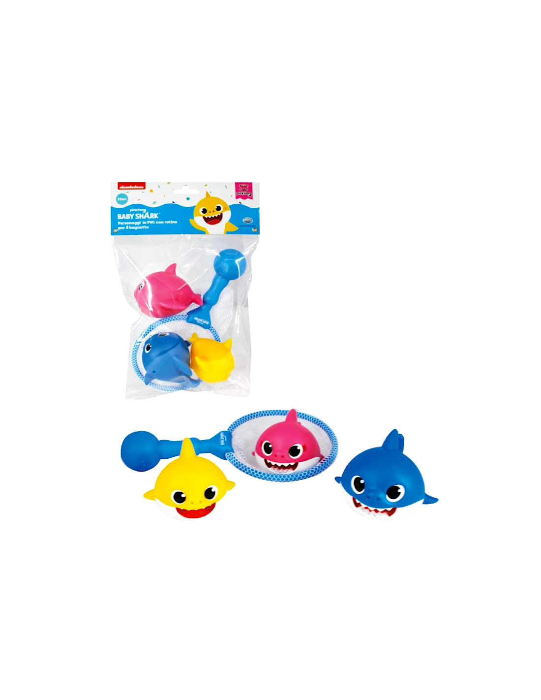 BABY SHARK 48822 SET BAGNETTO 3 PERSONAGGI CON RETINO