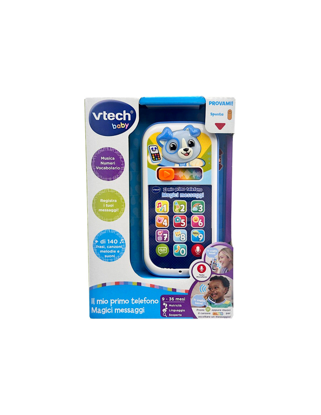 VTech Il Mio Primo Telefono - Magici Messaggi Blu, Gioco Interattivo 9-36 Mesi