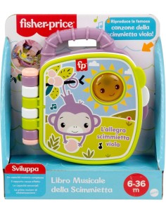 Fisher-Price – Il Libro delle Canzoncine della Scimmietta Viola, Giocattolo Musicale Interattivo 6+ mesi 2
