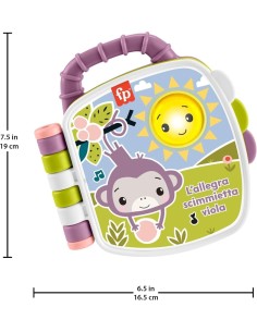 Fisher-Price – Il Libro delle Canzoncine della Scimmietta Viola, Giocattolo Musicale Interattivo 6+ mesi