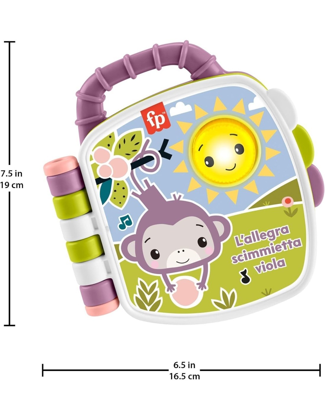 Fisher-Price – Il Libro delle Canzoncine della Scimmietta Viola, Giocattolo Musicale Interattivo 6+ mesi